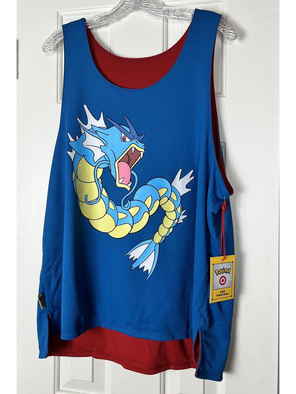 POKEMON X TARGET Exclusive Reversible GYARADOS MAGIKARP Jersey LARGE Red Blue